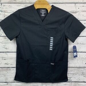 Cherokee Workwear Professionals 🆕 Men V Neck Top WW695‎ Black [Size Small] New